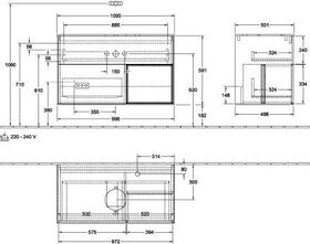 V&B Waschtischunterschrank FINION 1000x603x501mm Regal glos. wh glos. wh
