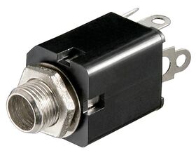 Klinkeneinbaubuchse mit Schaltkontakt - 6,35 mm - mono- VPE: 10