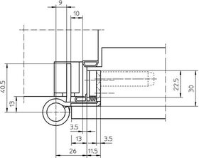 Objektband VARIANT VX 7939/160 FD VA ma geb.200kg 22,5mm DIN L/R