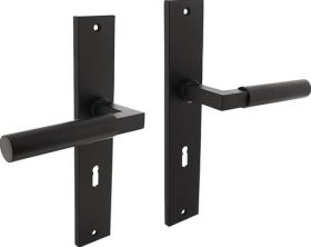 Langschildschildgarnitur Baustil Zamak F71 schwarz BB 72mm DIN L/R INTERSTEEL