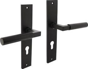 Langschildschildgarnitur Baustil Zamak F71 schwarz PZ 72mm DIN L/R INTERSTEEL