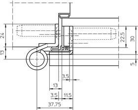Objektband VARIANT VN1939/160 FD VA ma geb.160kg 22,5mm DIN L/R gef.Tür m.FD