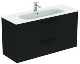 IDS Waschtisch/Möbel-Paket i.life A 120cm, Griff Schwarz Carbongrau matt IDEAL STANDARD