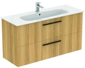 IDS Waschtisch/Möbel-Paket i.life A 120cm, Griff Schwarz Eiche Natur IDEAL STANDARD
