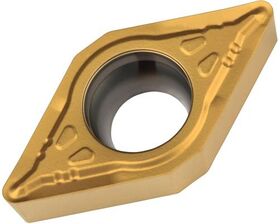 Drehwendeschneidplatte ISO DCMT 11T302E-UR:TT310 D.4,4mm PVD beschichtet Gold - VPE: 10
