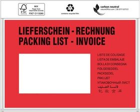 Dokumententaschen Standard Maße 175x118mm C6 m.Druck Liefersch./Rechg. TRANSPAK - VPE: 1000