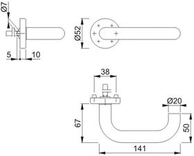 Rosettenhalbgarnitur Paris E138Z/42H VA F69 4-KT.10mm HOPPE