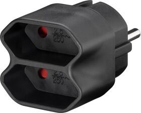 Steckdosenadapter, Schwarz- VPE: 1