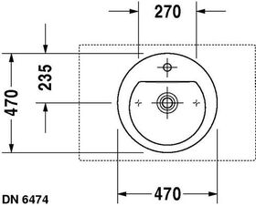 Duravit Aufsatzbecken DARLING NEW m ÜL HLB 470mm geschli 1 HL weiß WG