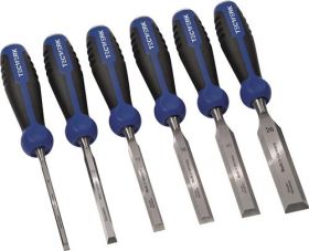 Stechbeitelsatz 6,10,12,16,20,26mm 2-K Heft.m.Schlagknopf 6-tlg.Krt.TECWERK