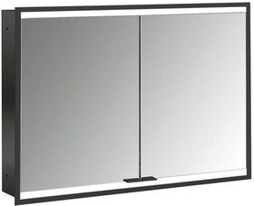 Emco LED-Lichtsp.schr. PRIME 2 FACELIFT UP 1000x730mm 2-türig schwarz/spiegel EMCO