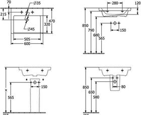 V&B Schrankwaschtisch SUBWAY 3.0 600x470mm m ÜL m HL stone white C+