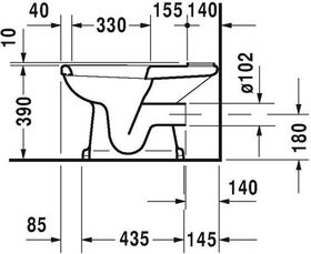 Duravit Stand-WC 1930 tief, 355x665mm Abgang waagrecht weiß