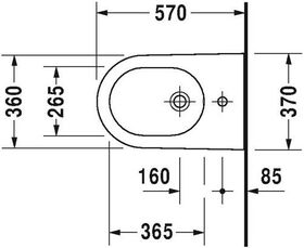 Duravit Stbidet STARCK 2 BACK-TO-WALL m ÜL HLB 370x570mm 1 Hahnloch weiß