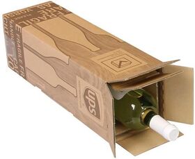 Flaschenkarton PTZ 2-wellig Maße 107x107x390mm Qualität 2.3BC braun postgeprüft - VPE: 20