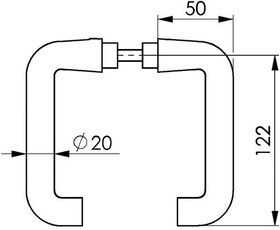 Türdrückerpaar 475 LM 105 o.Rosetten 4-KT.8mm AMF