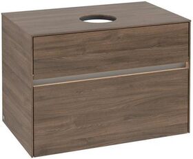 V&B Waschtischunterschrank COLLARO 800x548x500mm WT mttg m LED-B. Ar Oak