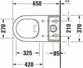 Duravit Stand-WC-Kombi ME by Starck tief, rimless, 370x650mm weiß