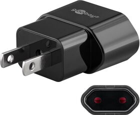 Reiseadapter Eurostecker auf USA/Japan, schwarz- VPE: 1