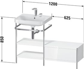 Duravit WTU HAPPY D.2 PLUS 1200x490mm m Metallkon o HL we supermatt