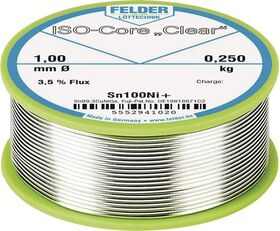 Lötdraht ISO-Core® Clear 1 mm 250 g Sn100Ni+ FELDER