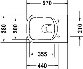 Duravit Wand-WC P3 Comforts RIMLESS tief, 380x570mm HygieneGlaze weiß