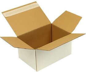 Automatikkarton 1-wellig Maße 230x160x120mm SK Qualität 1.30 B weiß Fefco 0713 - VPE: 20