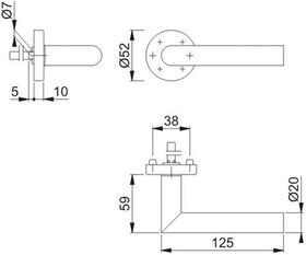 Rosettenhalbgarnitur Ams.E1400Z/42H VA F69 4-KT.8mm HOPPE