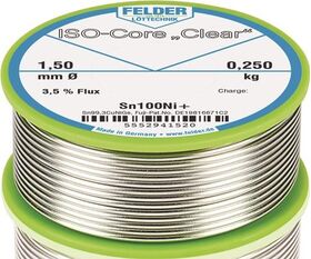 Lötdraht ISO-Core® Clear 1,5 mm 250 g Sn100Ni+ FELDER