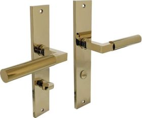 Langschildschildgarnitur Baustil Alu.F3 MS WC 72mm DIN L/R INTERSTEEL