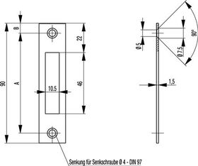 Flachschließbl.S412 silber ktg.Stulp-B.24mm BKS