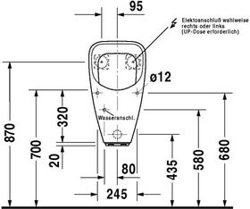 Duravit Elektronik-Urinal UTRONIC 345x315mm ZL v hi Netzans Aus o Fliege w