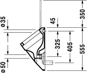 Duravit Urinal VERO 295x320mm Zul v hint o Fliege f De weiß