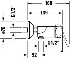 Duravit Einhebel-Brausemischer A.1 Aufputz chrom