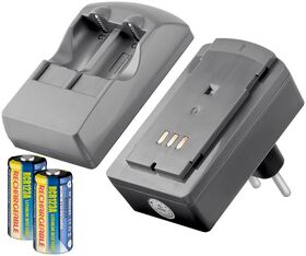 Fotobatterie-Ladegerät inkl. 2x RCR123-Akkus- VPE: 1
