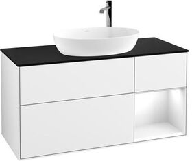 V&B Waschtischunterschrank FINION 1200x603x501mm Regal glos. wh glos. wh