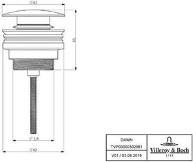 V&B Push-Open Ablaufgarnitur Universal Taps und Fittings, 63x63x61mm matt black