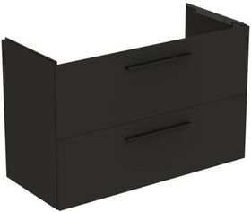 IDS Waschtisch/Möbel-Paket i.life A 100cm, Griff Chrom Carbongrau matt IDEAL STANDARD