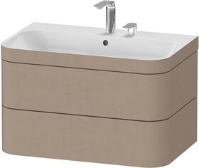 Duravit WTU HAPPY D.2 PLUS 775x490mm m UB zwei Hahnlöcher leinen