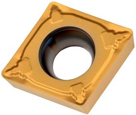 Drehwendeschneidplatte ISO CCMT 060202E-UR:TT310 D.2,8mm PVD beschichtet Gold - VPE: 10