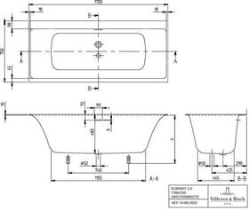 V&B Whirlpoolsystem SUBWAY 3.0 Co E m SilentFlow Tech. Pos 2 we