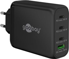 USB-C™ PD GaN Multiport-Schnellladegerät (100 W) schwarz, schwarz- VPE: 1