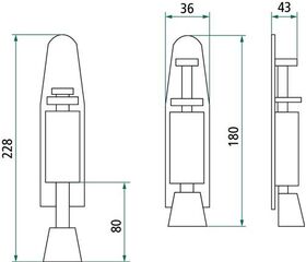 Türfeststeller 0035.4440 VA ma Hubh.48mm Türmontage INTERSTEEL