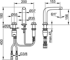 Keuco 3-L WT-Mischer 150 EDITION 400 o ZAG Sw-chr gebü