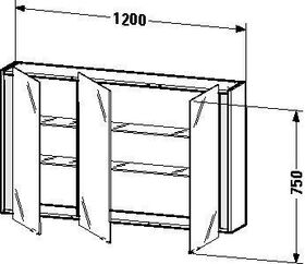 Duravit Spiegelschrank KETHO 180x1200x750mm pine silver