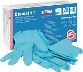 Einw.-Handsch.Dermatril 740 Gr.7 blau Nitril 100 St./Box