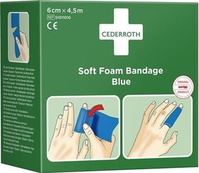 Soft Foam Bandage selbsthaftend elastisch,blau Rl.6cmx4,5m CEDERROTH