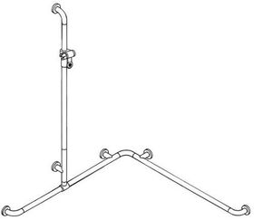 Hewi Duschhandlauf SERIE 801 se 1250mm waagerecht je 962mm sand