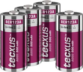 RCR123 Akku - 500 mAh, 4 Stk. im Karton- VPE: 1