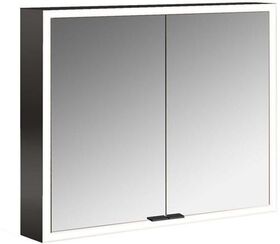 Emco LED-Lichtsp.schr. PRIME FACELIFT AP 800x700mm 2-türig schwarz/spiegel EMCO